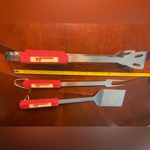Virginia Tech Tailgaters Grilling Utensils Maroon Plastic Handles
